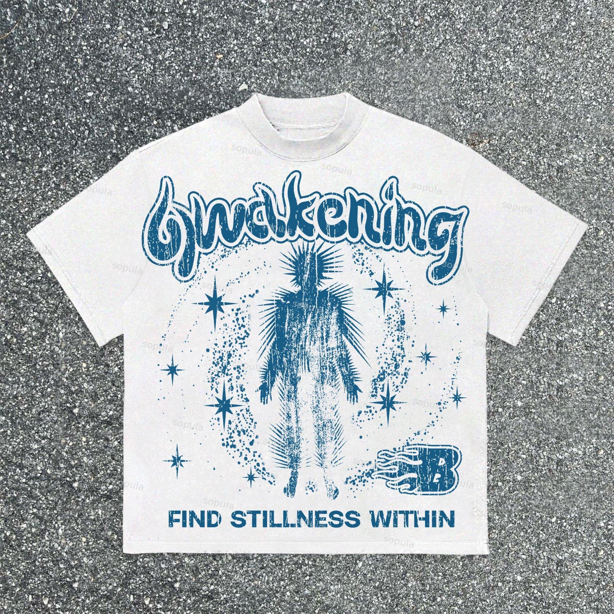 Sopula Awakening Retro Old Graphics Cotton T-Shirt Product Image