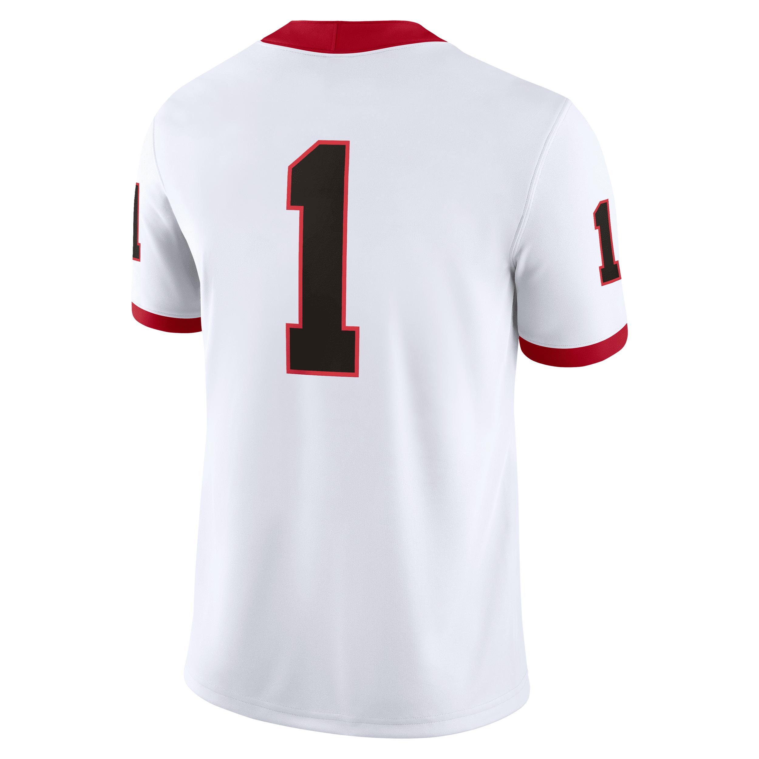 Men's Nike #1 White Georgia Bulldogs Game Jersey, Size: XL Product Image