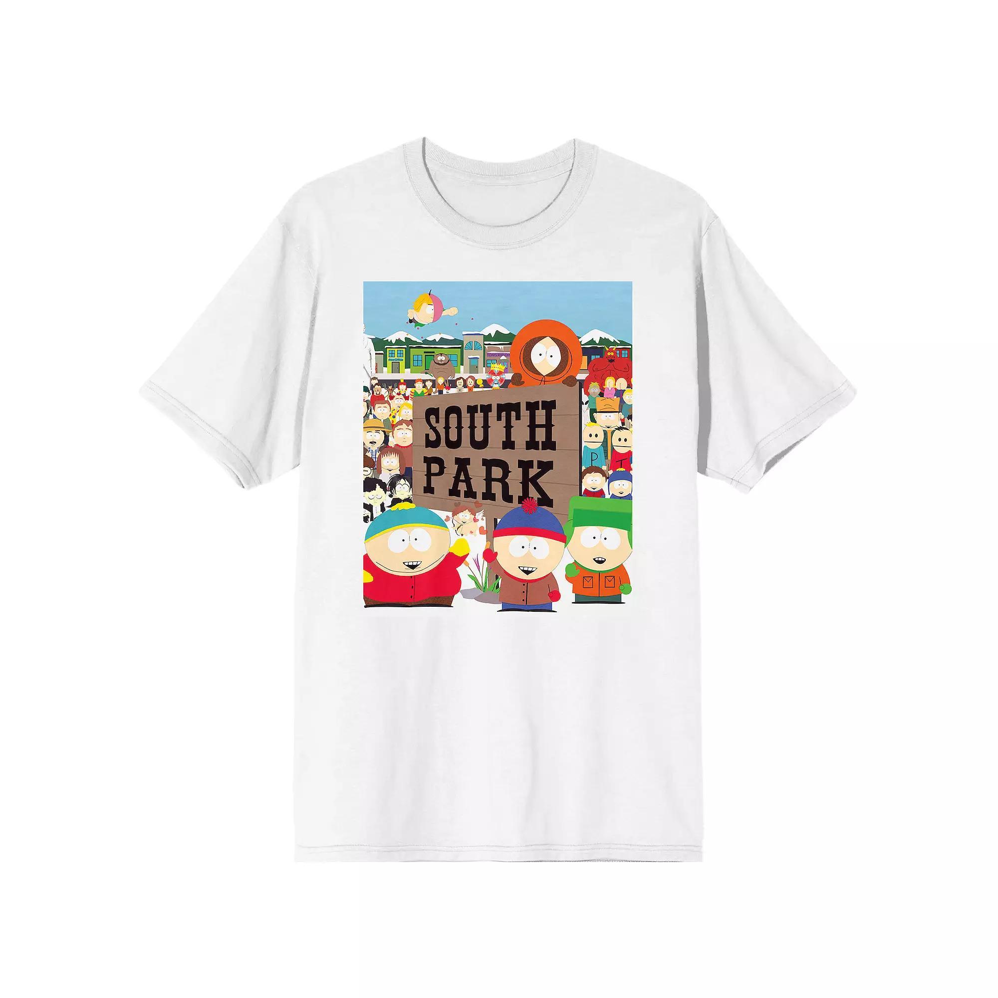 Men's South Park Town Portrait Graphic Tee, Size: Large, White Product Image