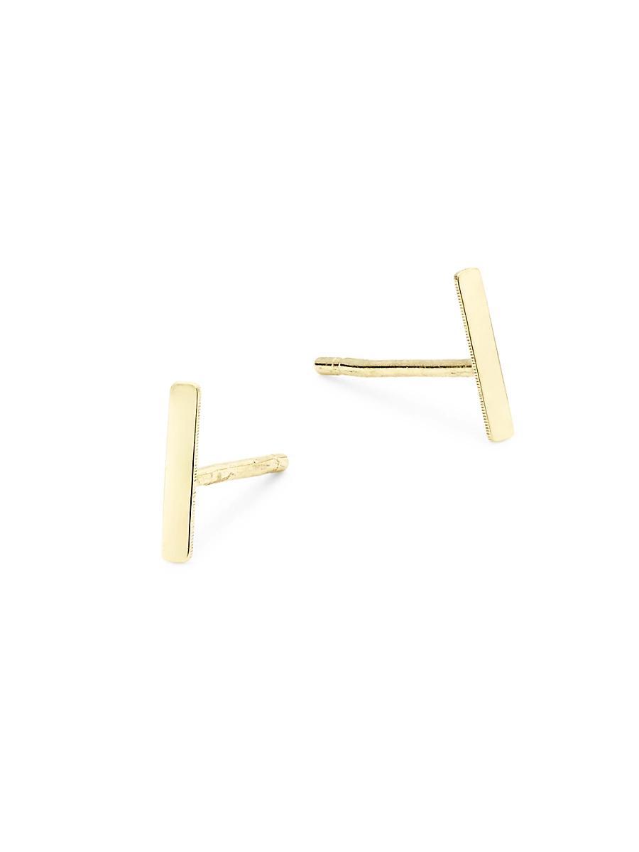 Womens 14K Yellow Gold Single Initial Stud Earring Product Image