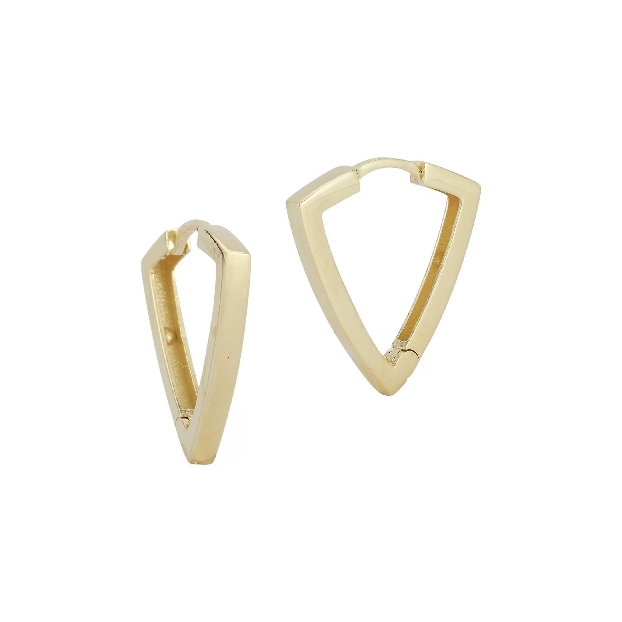 LUMINOR GOLD 14k Gold Triangular Hoop Earrings, Womens Product Image