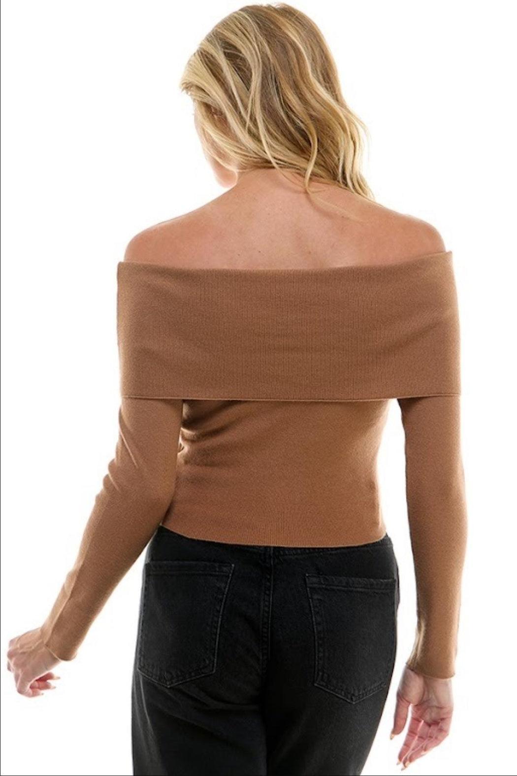 Off-Shoulder Sweater Top Product Image
