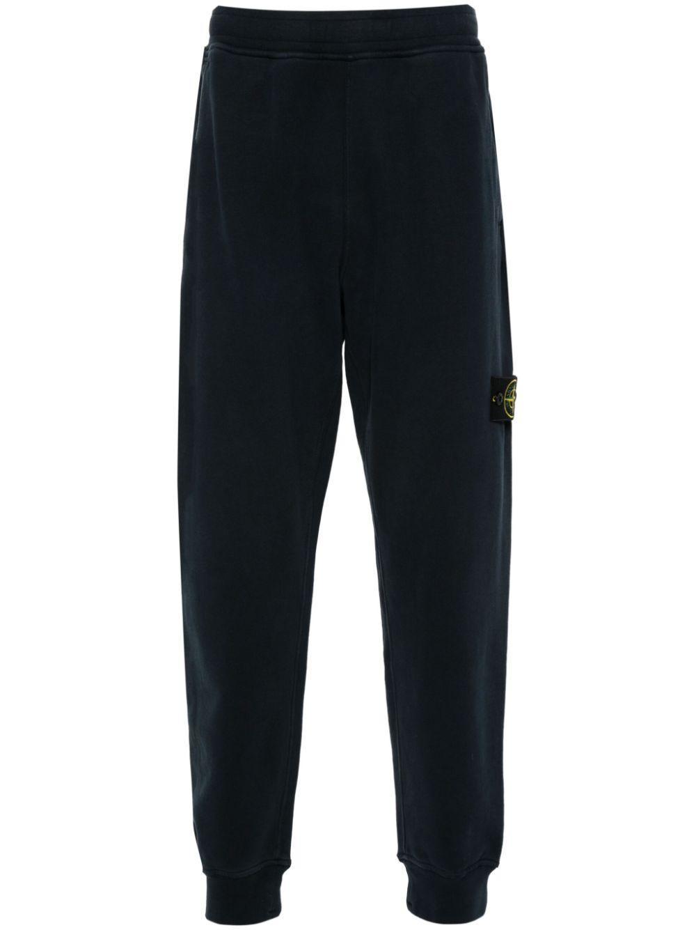 STONE ISLAND Compass-badge Cotton Track Pants In Blue Product Image