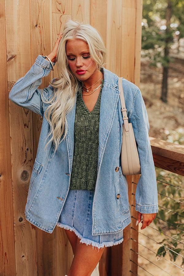 Train To Paris Denim Oversized Blazer Product Image