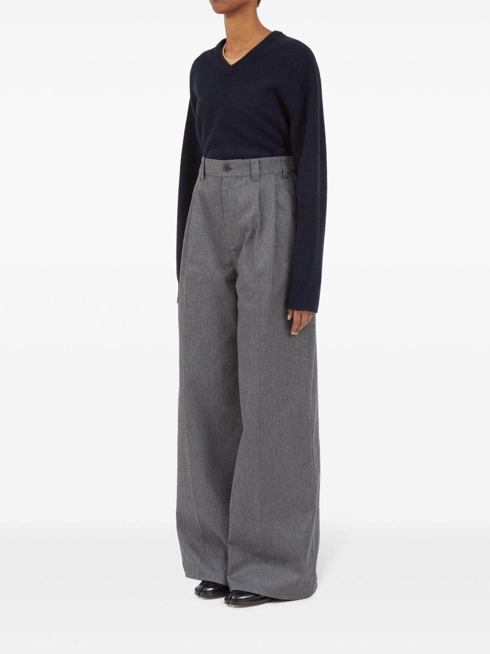 pleat-detailed twill trousers Product Image