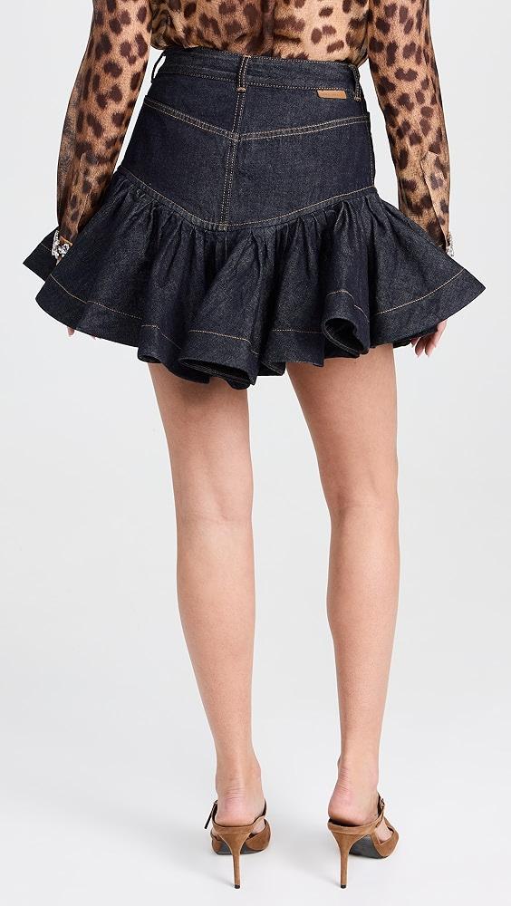 Zimmermann Crush Denim Frill Mini Skirt | Shopbop Product Image