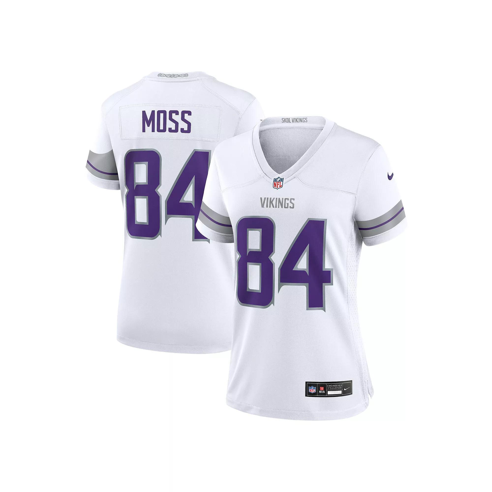 Women's Nike Randy Moss White Minnesota Vikings Alternate Retired Player Game Jersey, Size: Small Product Image