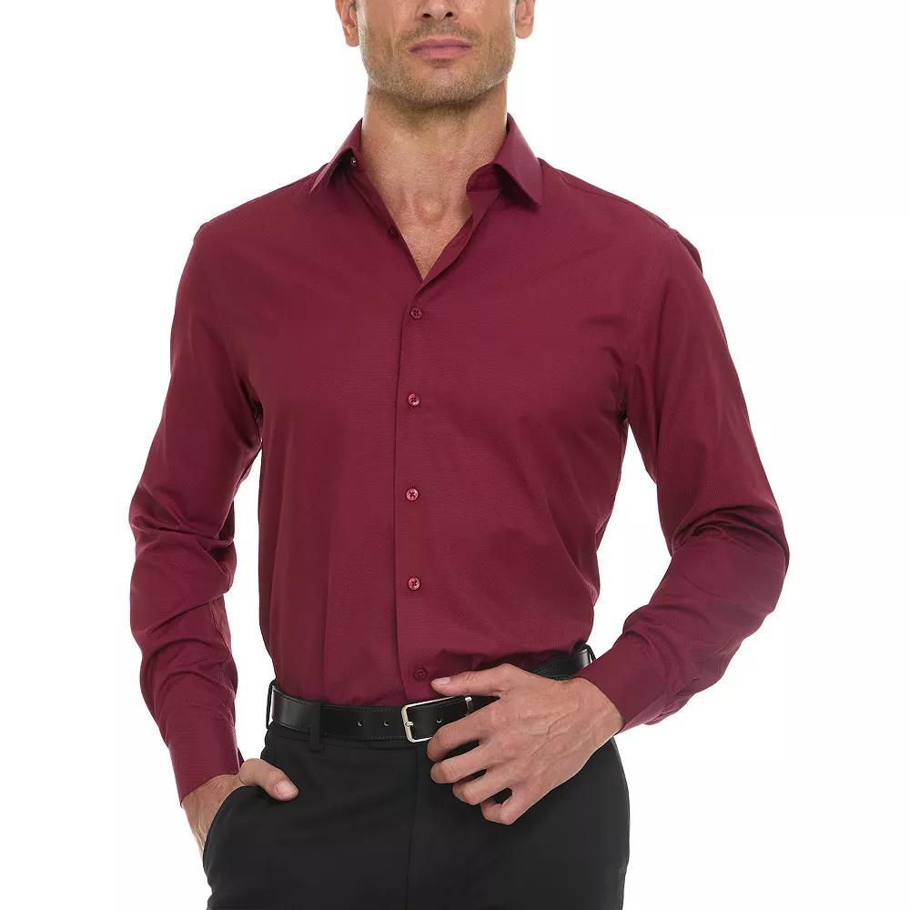 Men's Ben Sherman Slim-Fit Dress Shirt, Size: Small 32-33, Red Teardrop Dobby Product Image