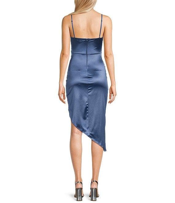Honey and Rosie Spaghetti Strap Cowl Neck Pleated Waist Dress Product Image