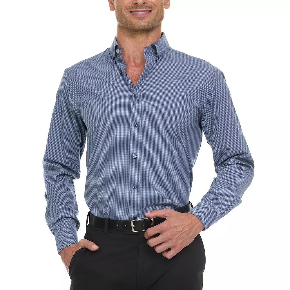 Men's Ben Sherman Slim-Fit Dress Shirt, Size: Large-34/35, Navy White Micro Check Product Image
