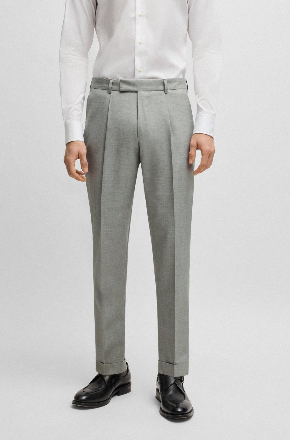 Slim-fit suit in micro-patterned wool and silk Product Image