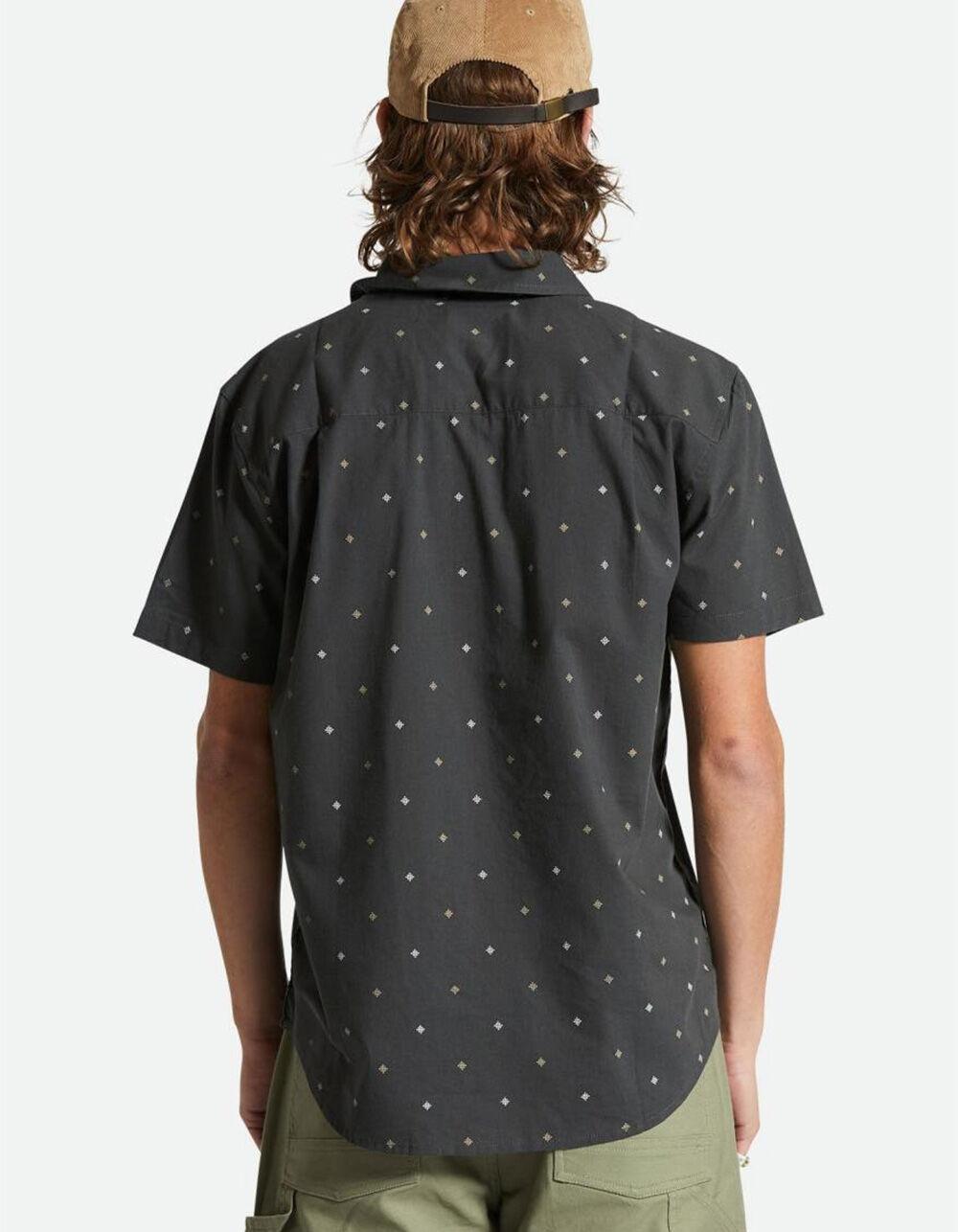 BRIXTON Charter Print Button Up Mens Shirt - WASHED BLACK Product Image