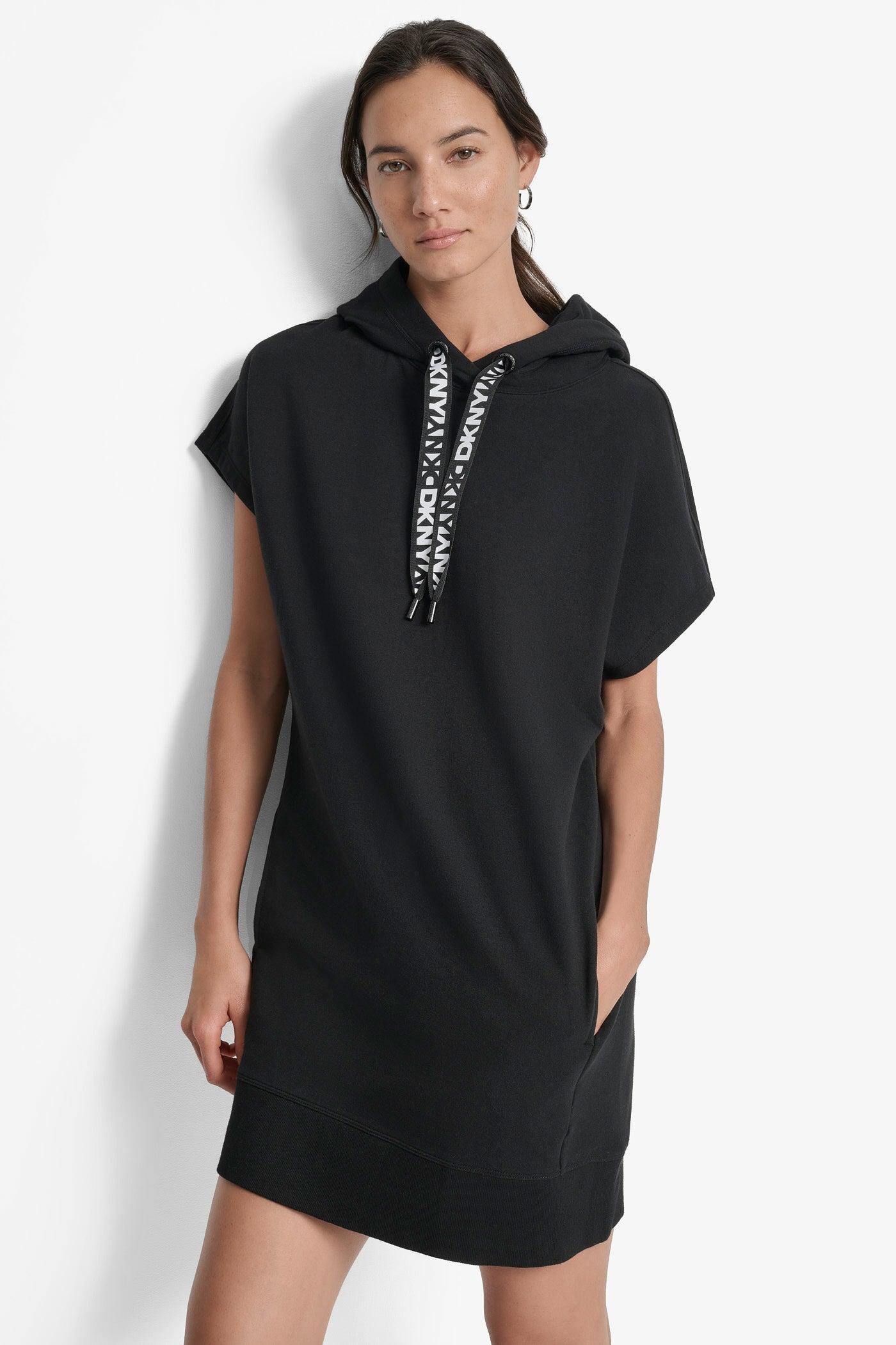 LOGO DRAWSTRING MINI HOODIE DRESS Product Image