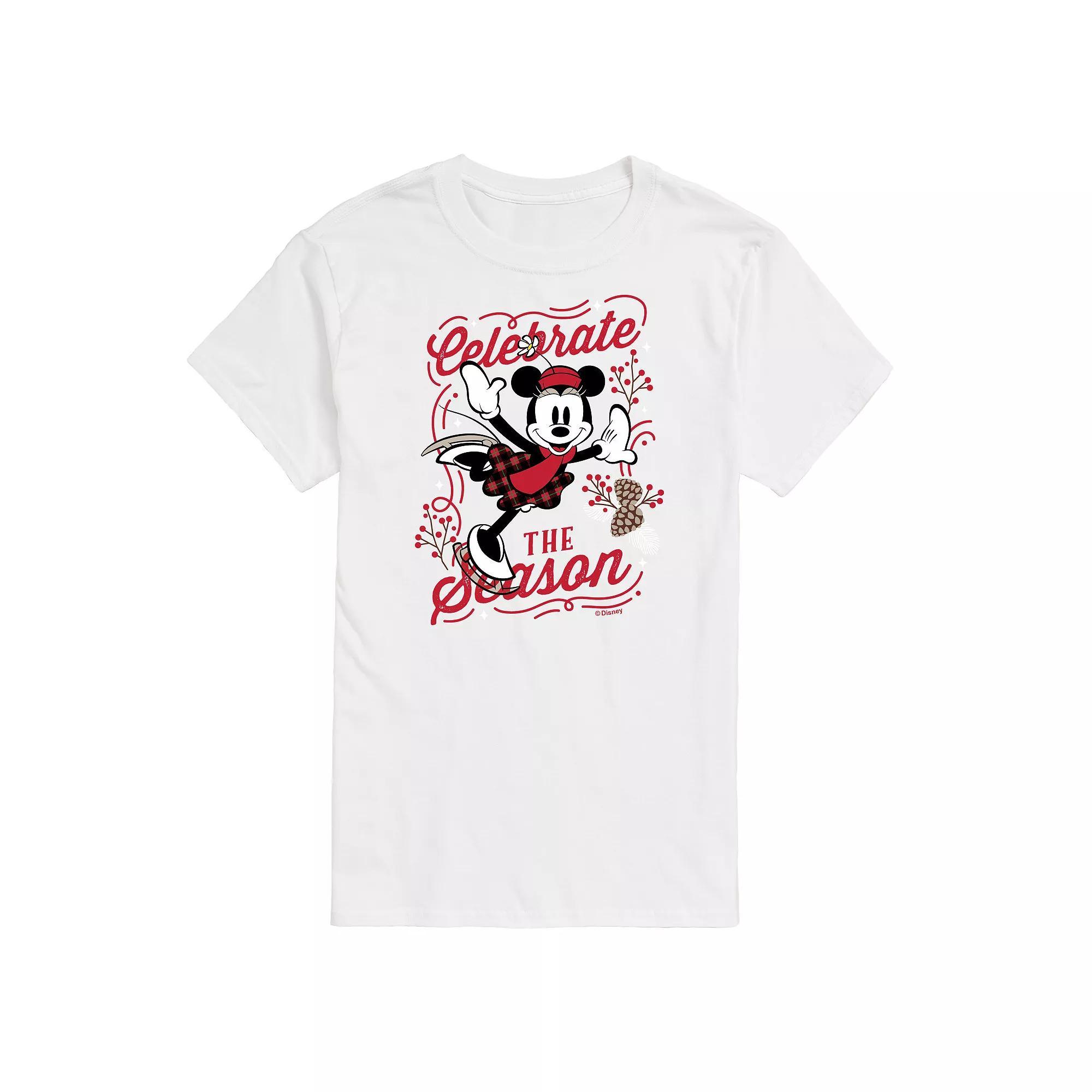 Disneys Minnie Mouse Mens Celebrate The Season Graphic Tee Product Image