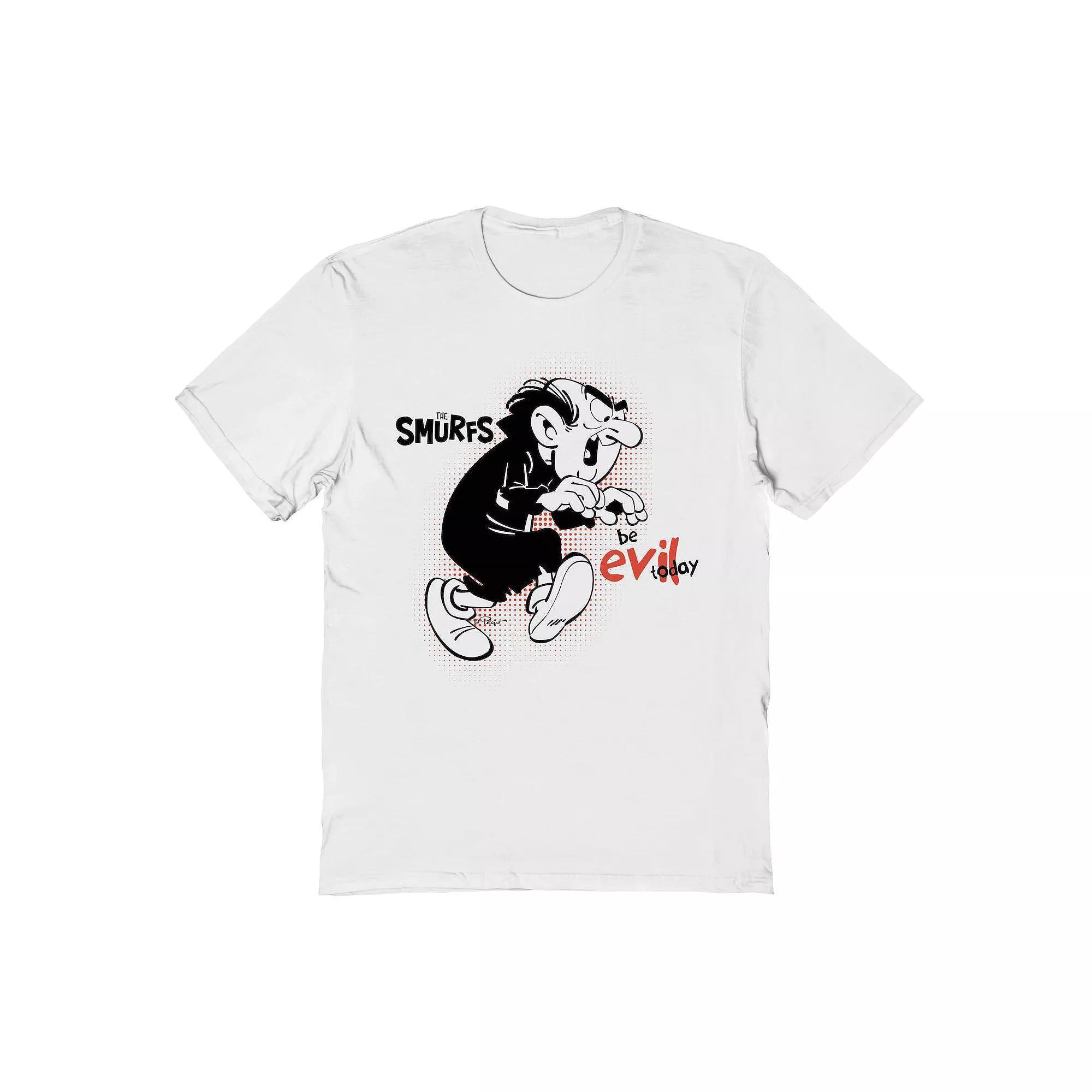 Men's Smurfs Be Evil Today Graphic Tee, Size: XXL, White Product Image