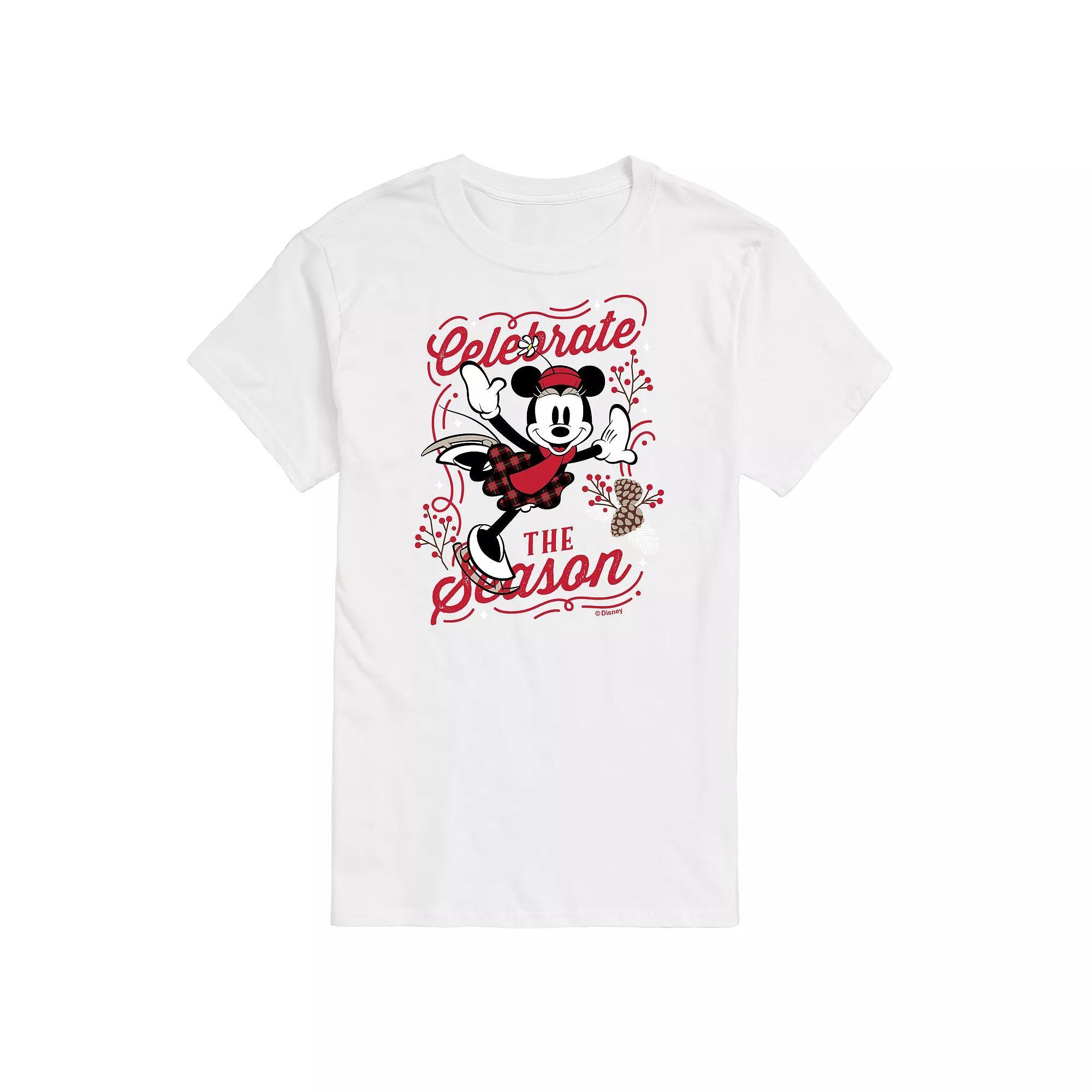 Disneys Minnie Mouse Mens Celebrate The Season Graphic Tee Product Image
