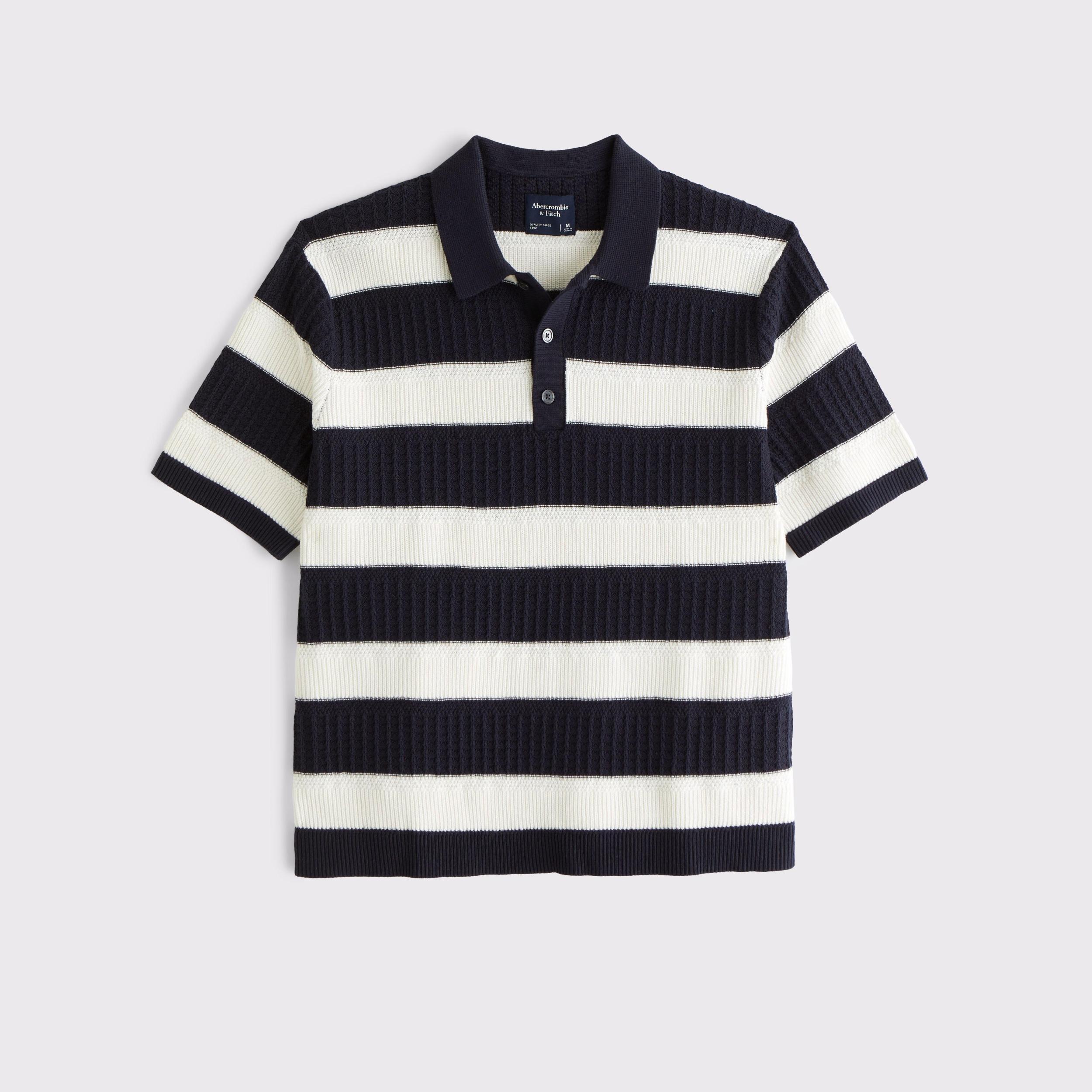 Striped 3-Button Sweater Polo Product Image