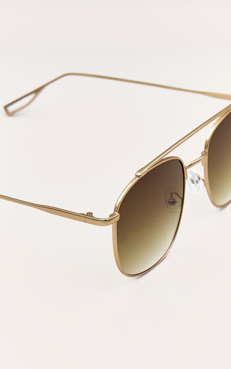 Gold Oversized Metal Frame Aviator Sunglasses Product Image