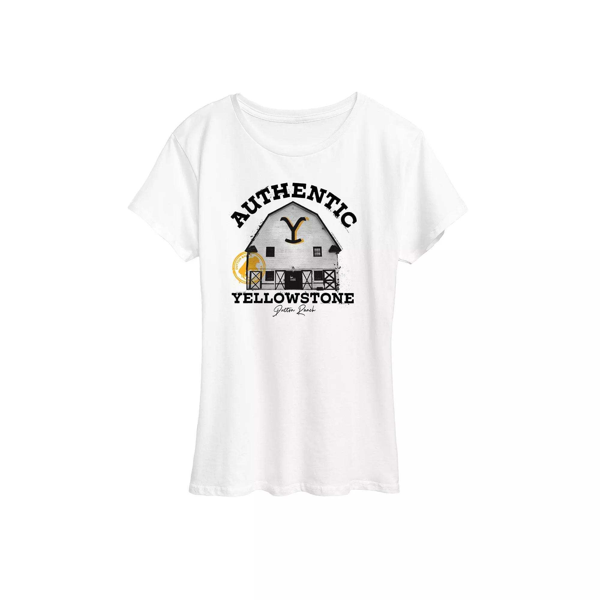 Women's Yellowstone Authentic Graphic Tee, Size: Medium, White Product Image