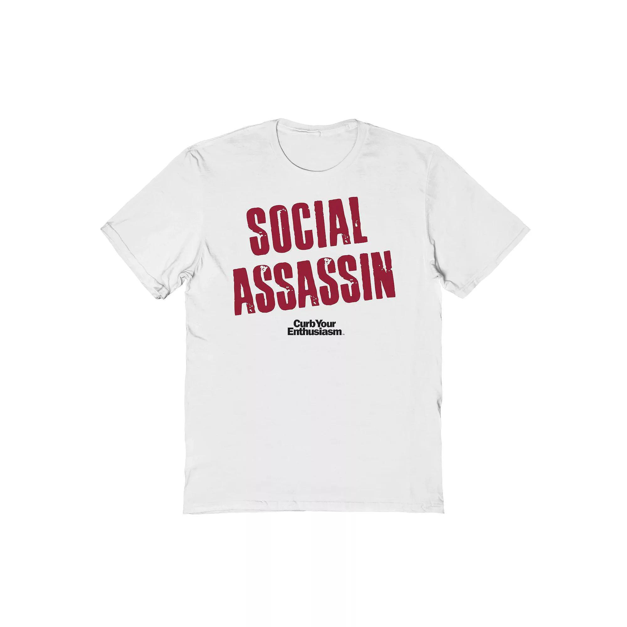 Men's Social Assassin CYE Curb Your Enthusiasm Graphic Tee, Size: Small, White Product Image