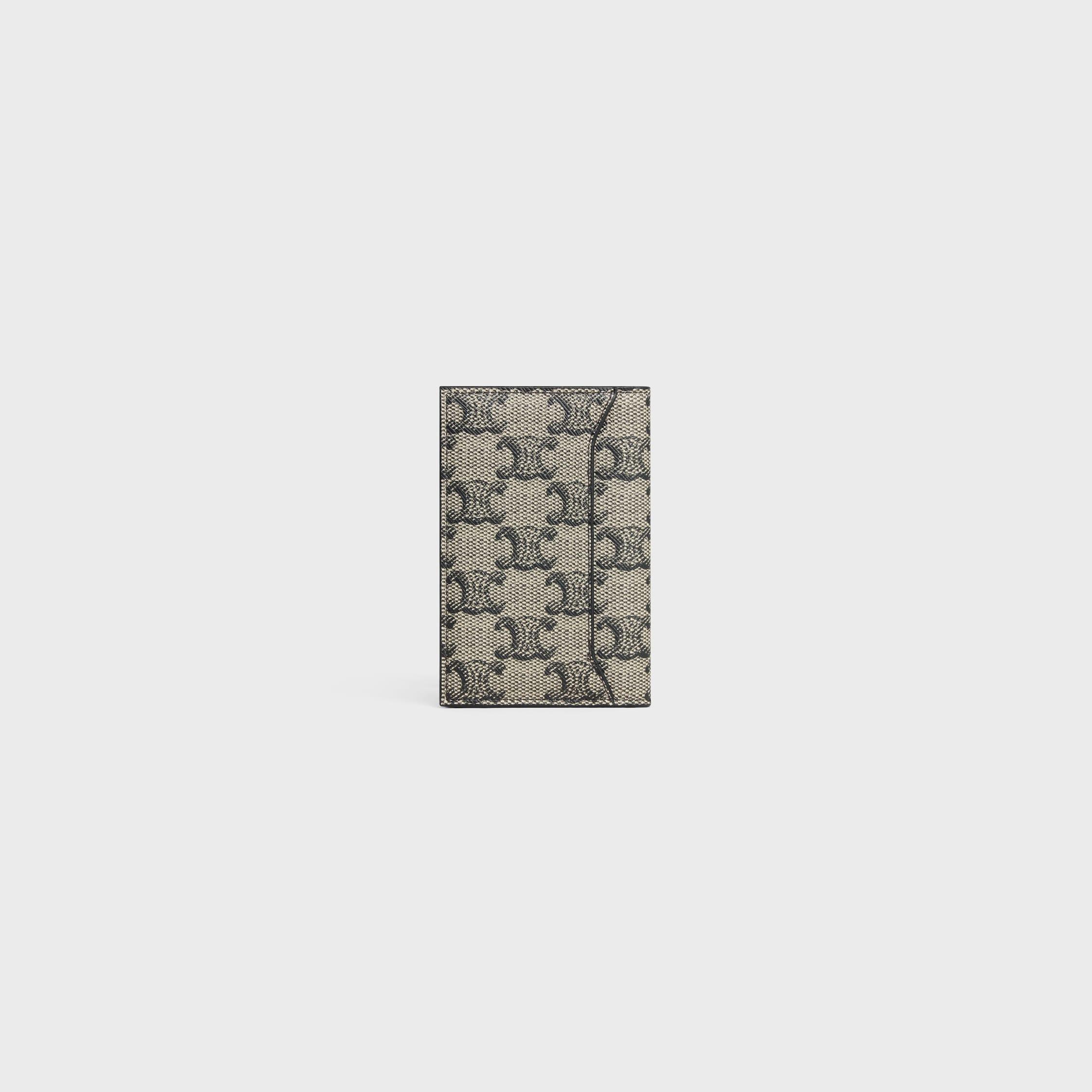 VERTICAL CARD HOLDER IN TRIOMPHE CANVAS AND CALFSKIN Product Image