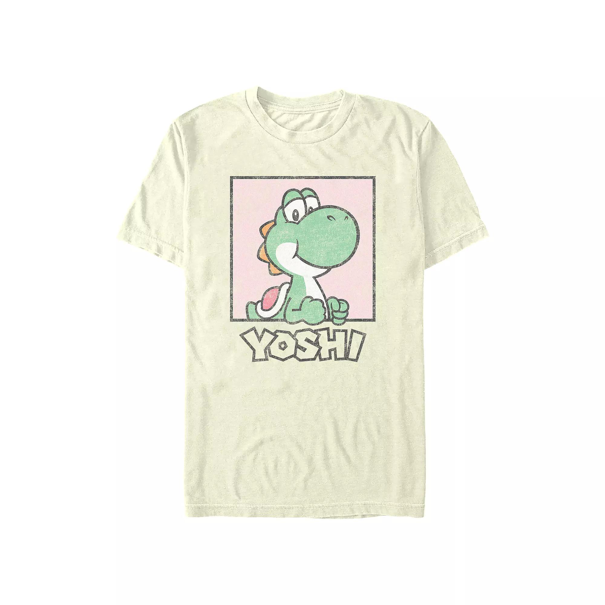Men's Super Mario Bros Yoshi Portrait Graphic Tee, Size: Medium, Natural Product Image
