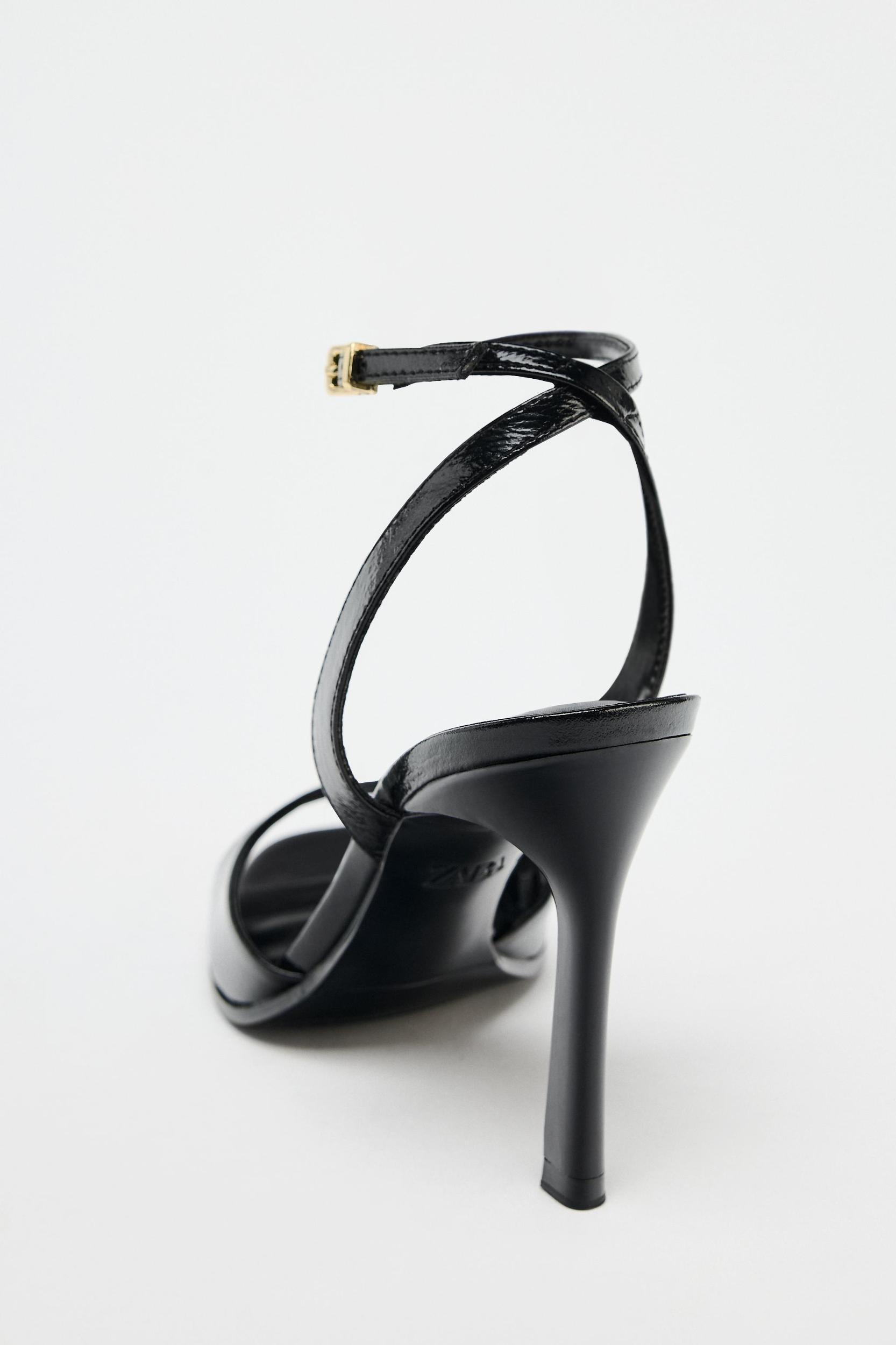 PATENT EFFECT HEELED SANDALS Product Image