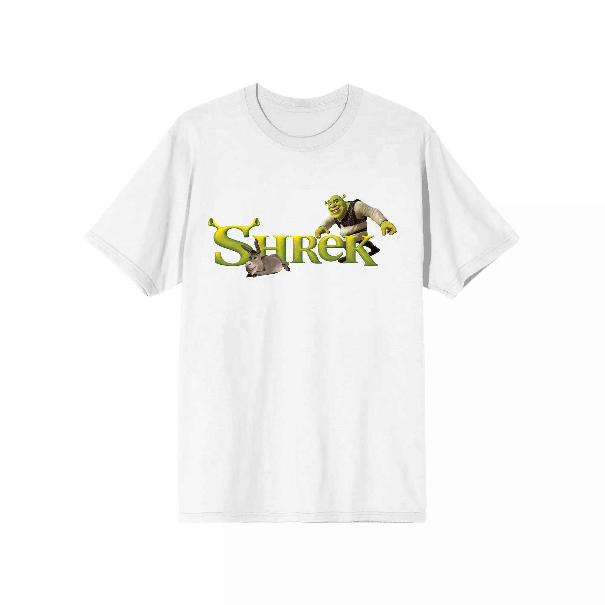 Men's Shrek Donkey & Shrek Movie Short Sleeve Graphic Tee, Size: Small, White Product Image