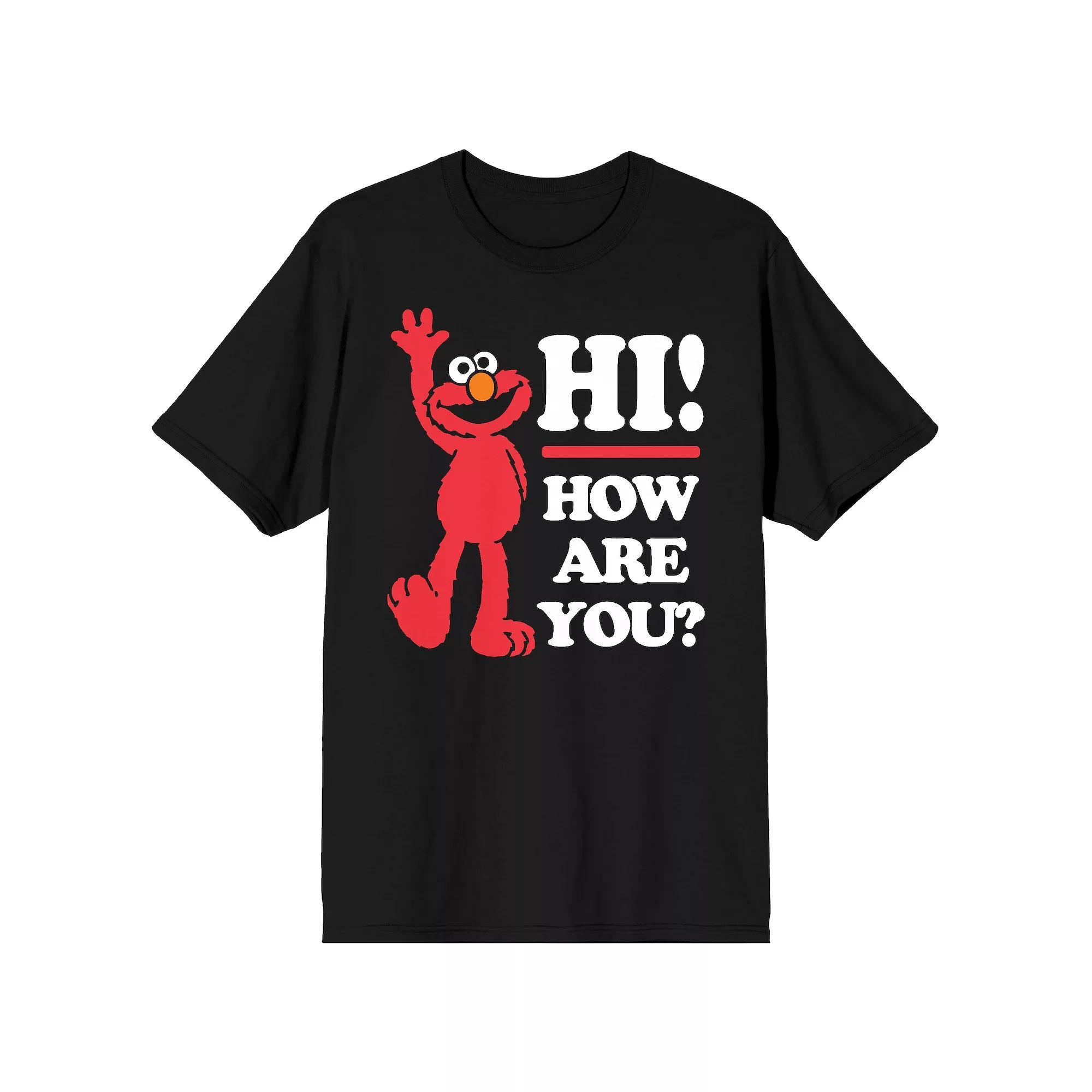 Men's Sesame Street Elmo Hi How Are You Tee, Size: XXL, Black Product Image