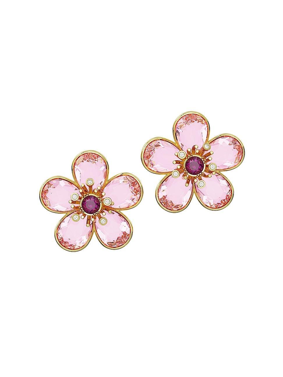 Swarovski Florere Yellow Flower Crystal Stud Earrings Product Image