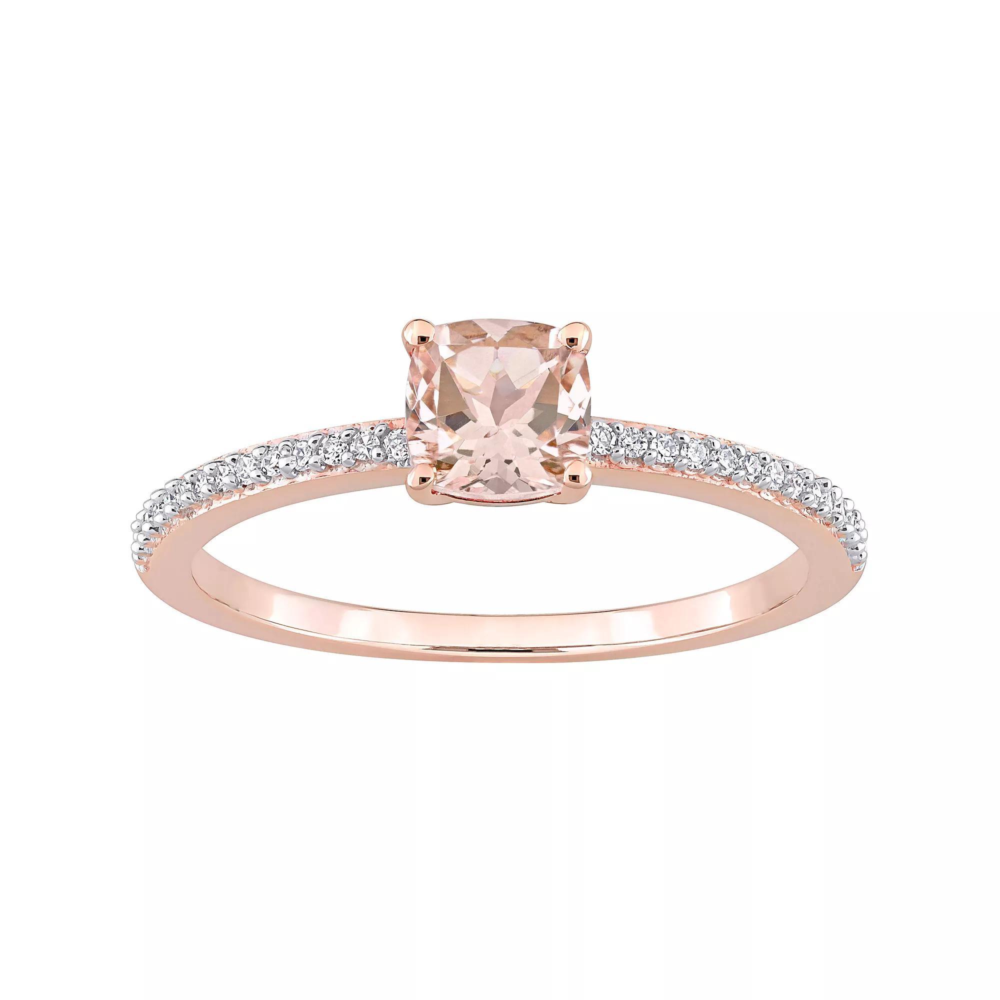 Stella Grace 10k Rose Gold Morganite & Diamond Accent Promise Ring, Women's, Size: 8.50 Product Image