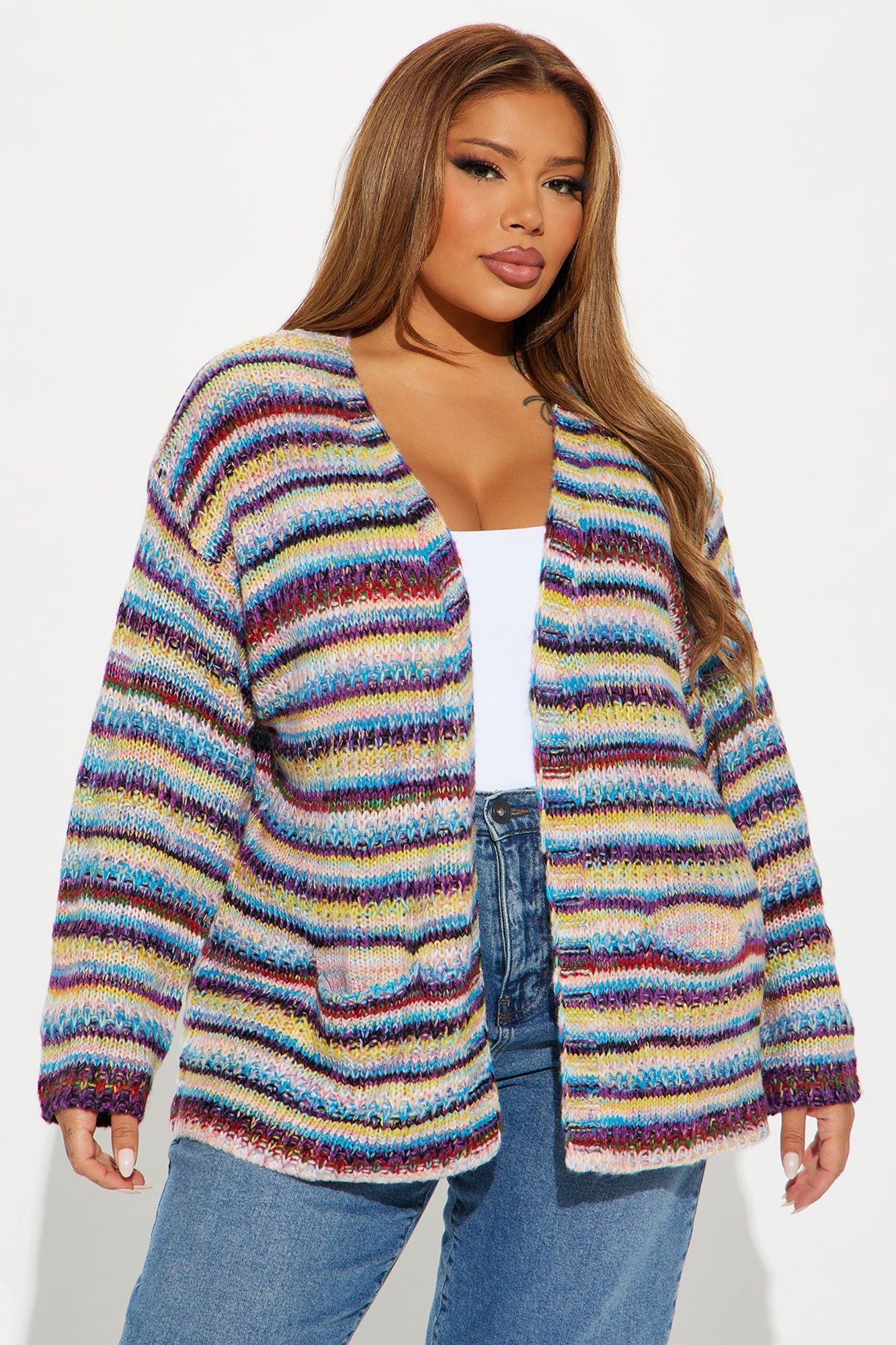 Meet Me There Striped Cardigan - Multi Color Product Image