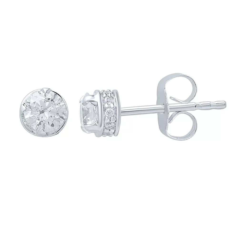 10k White Gold 1/2 Carat T.W. Diamond Stud Earrings, Women's Product Image