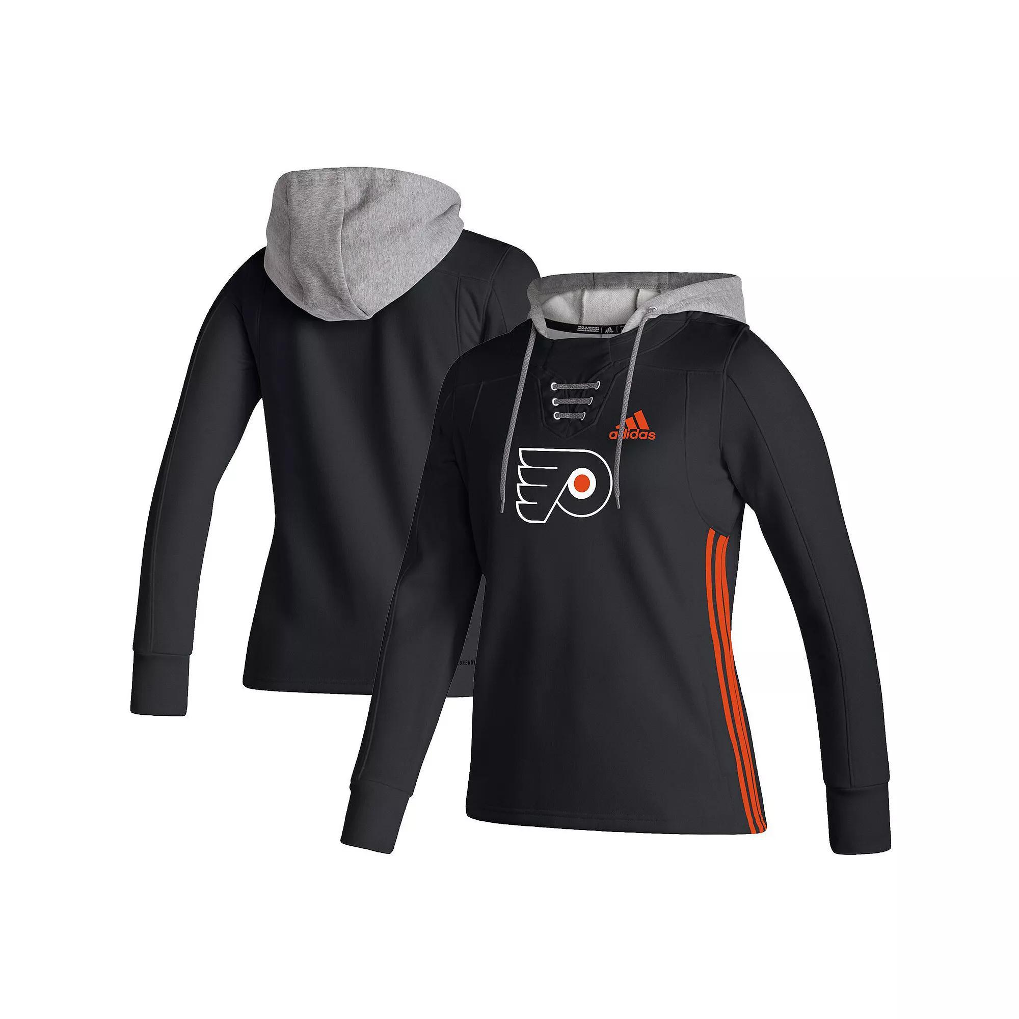 Women's adidas Black Philadelphia Flyers Skate Lace AEROREADY Pullover Hoodie, Size: 2XL, Fly Black Product Image