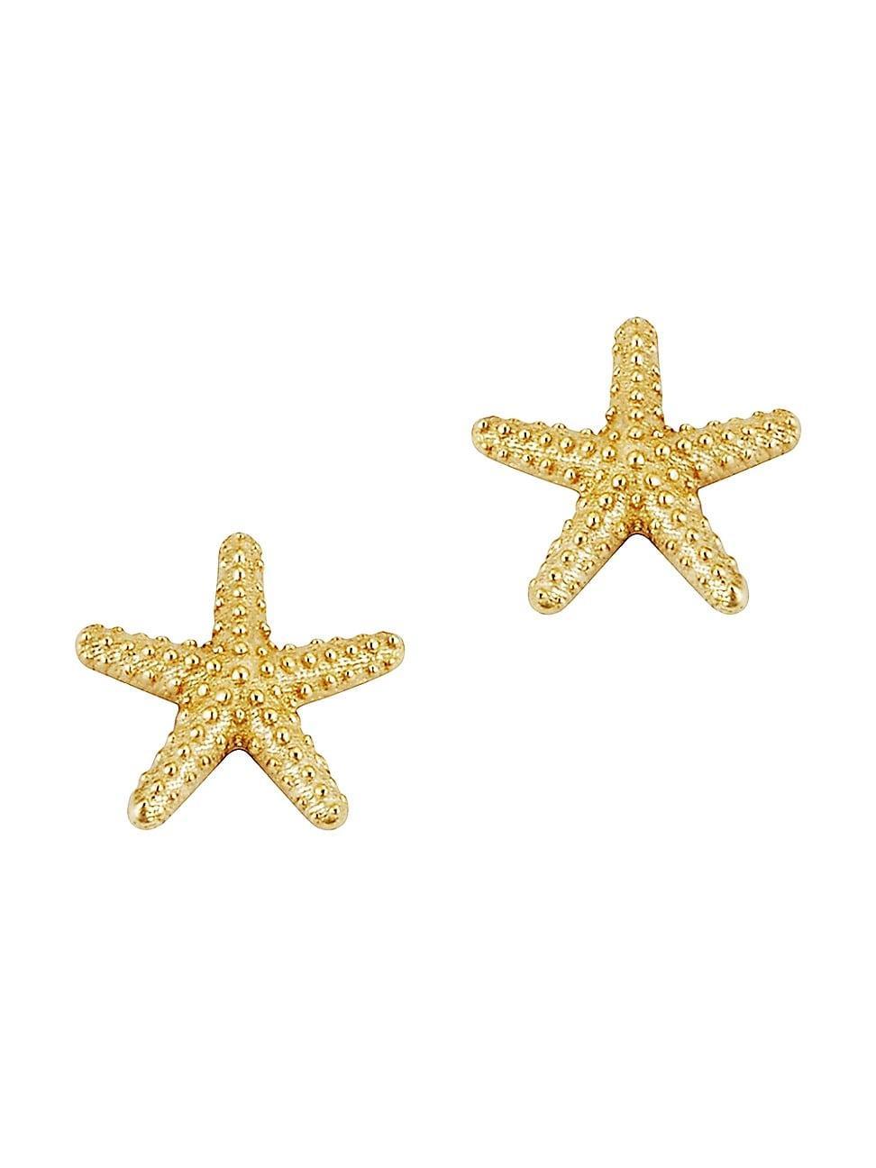 Womens 14K Yellow Gold Starfish Studs Product Image