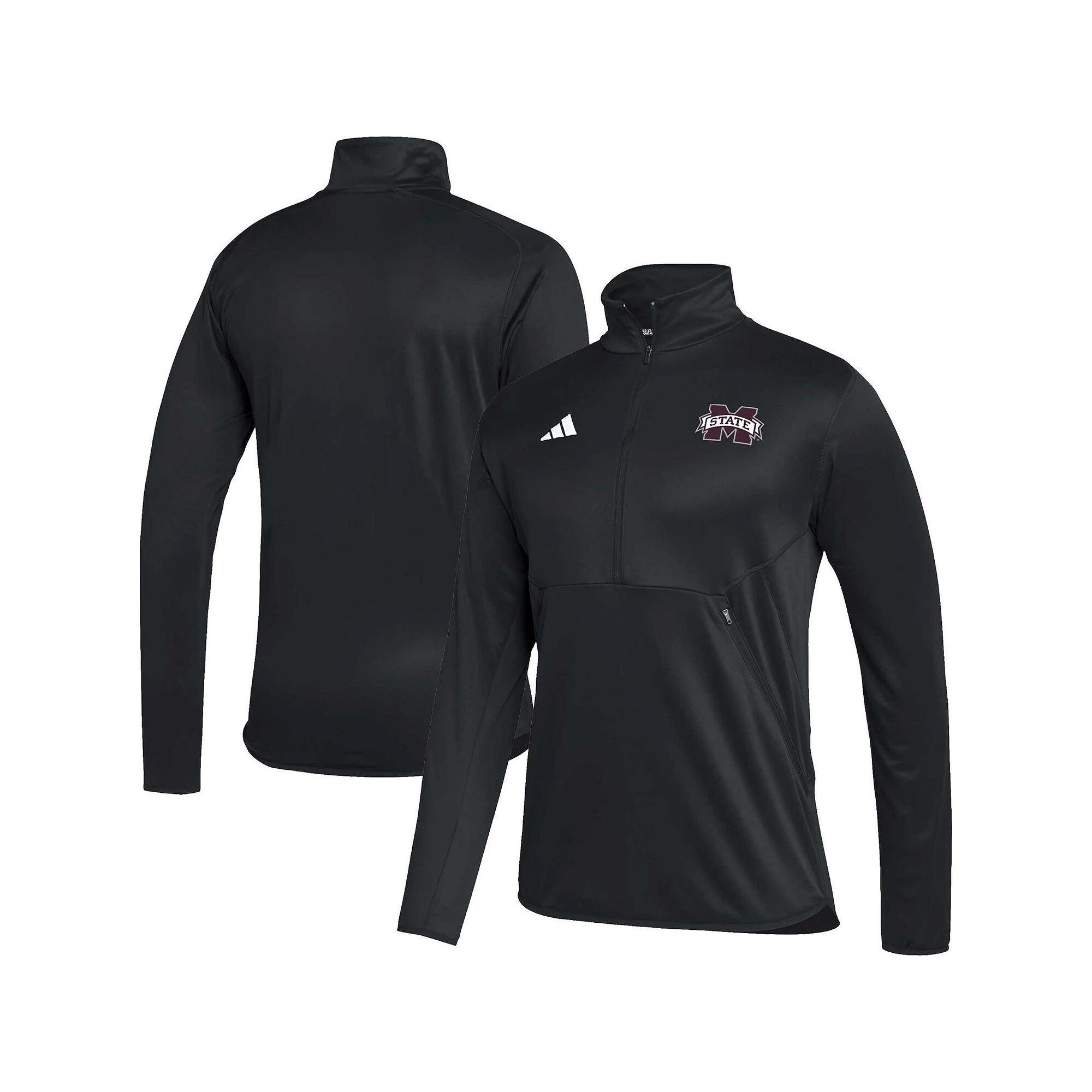 Men's adidas Black Indiana Hoosiers 2023 Sideline AEROREADY Half-Zip Top, Size: Small Product Image