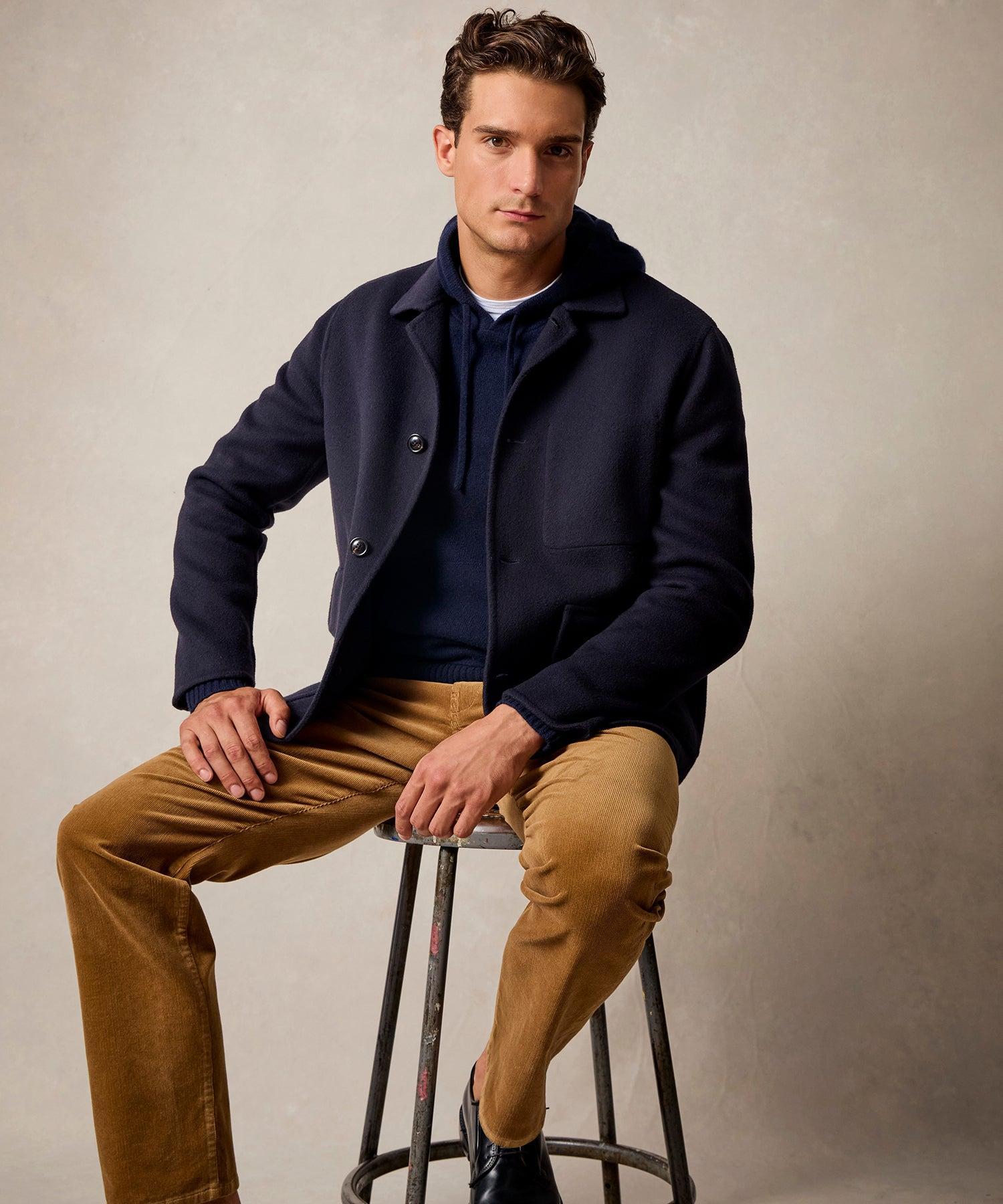 Italian Cashmere Walking Jacket in Navy Product Image
