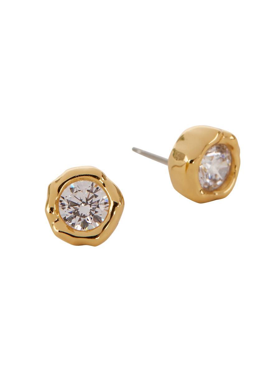 Alexis Bittar Molten Bezel Stud Earrings in 14K Gold Plated Product Image
