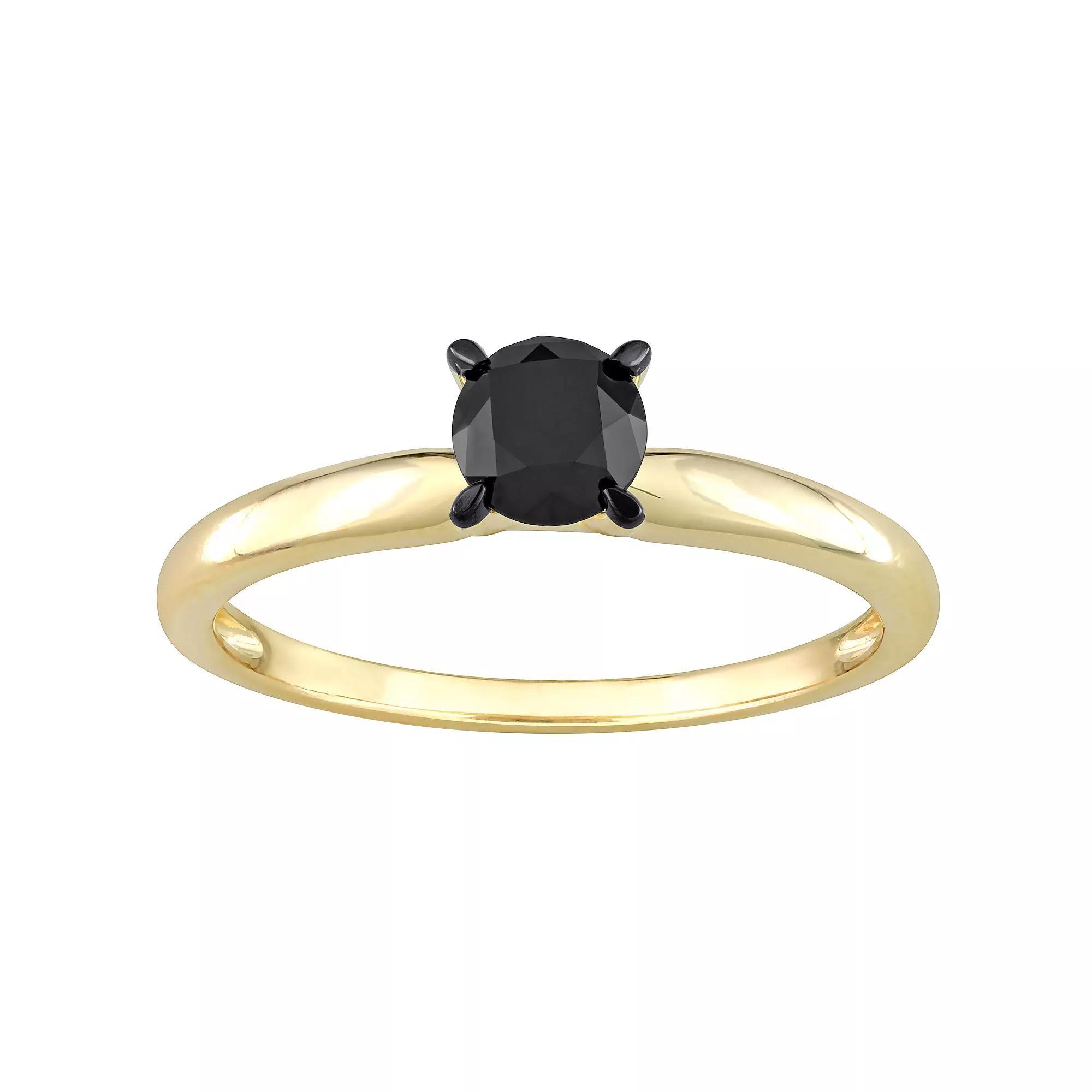 Stella Grace 14k Gold 3/4 Carat T.W Black Diamond Solitaire Ring, Women's, Size: 8.50 Product Image