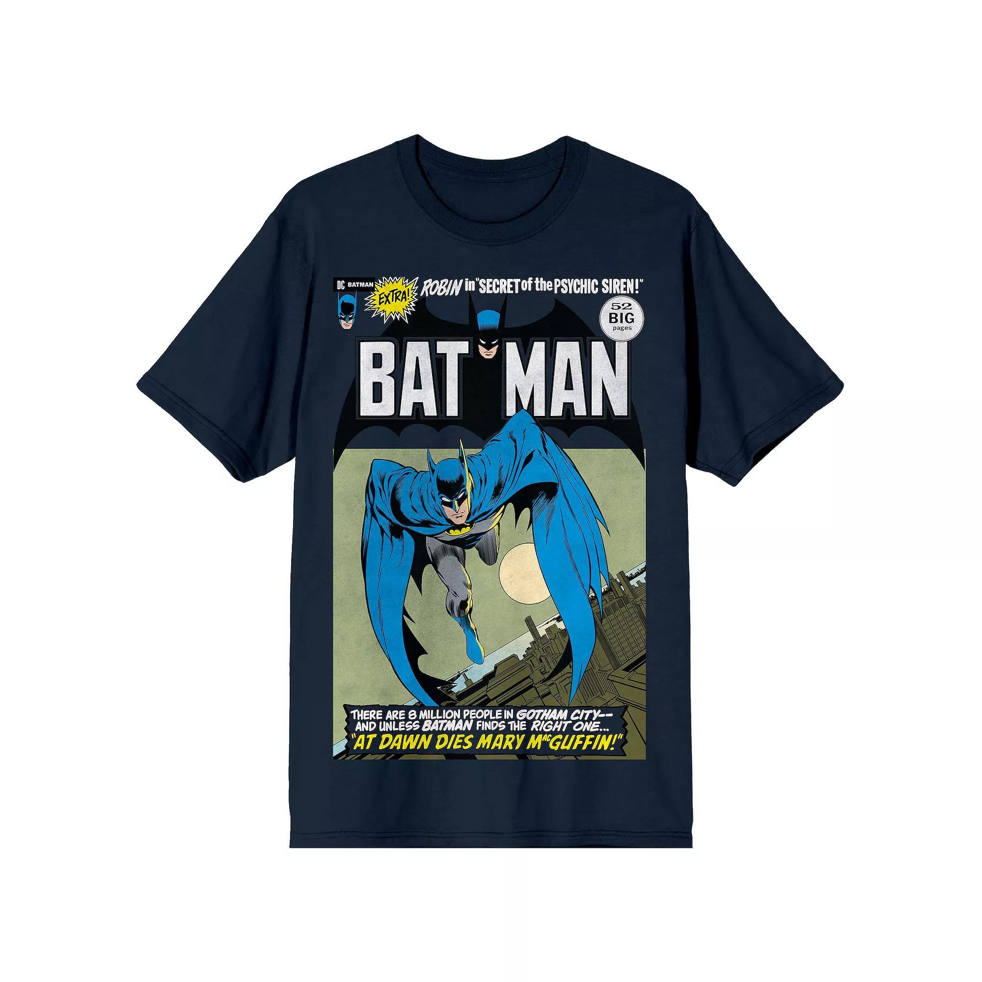 Men's Batman Leaping Into Action Retro Graphic Tee, Size: Small, Blue Product Image