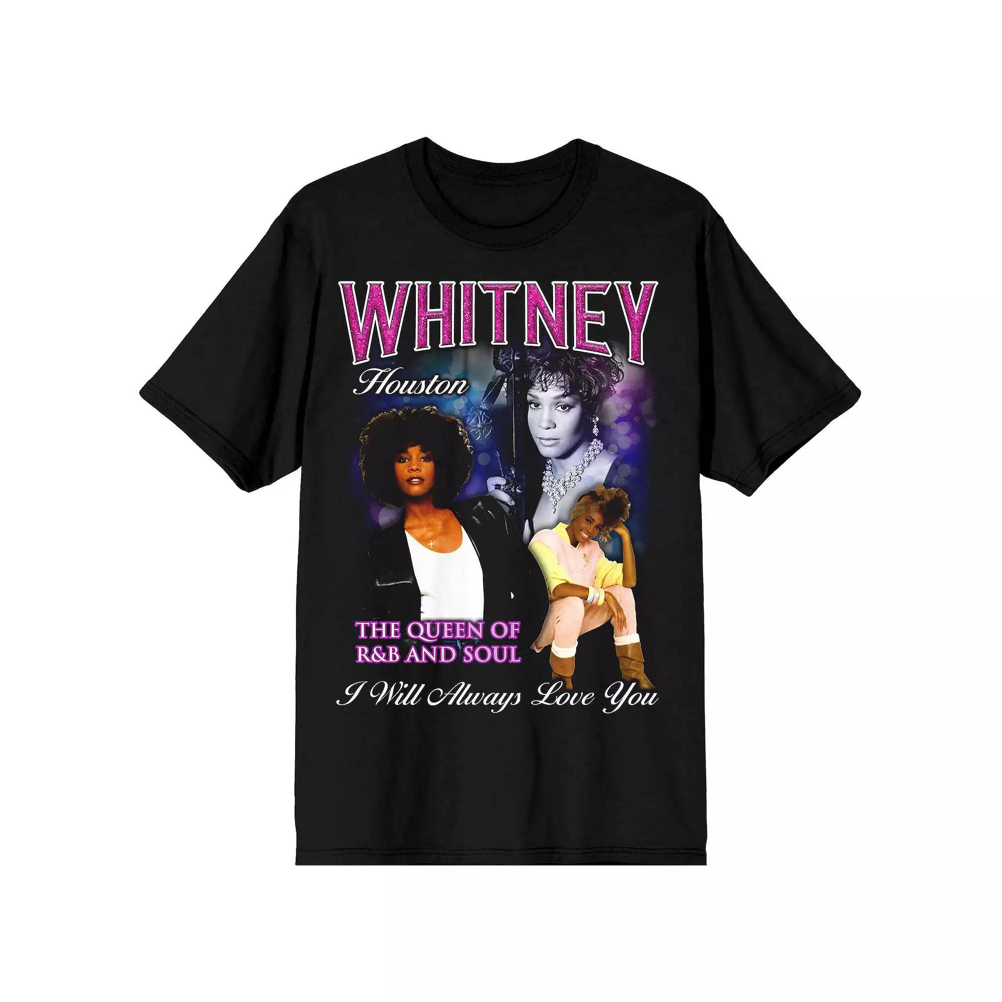 Men's Whitney Houston The Queen Tee, Size: Large, Black Product Image