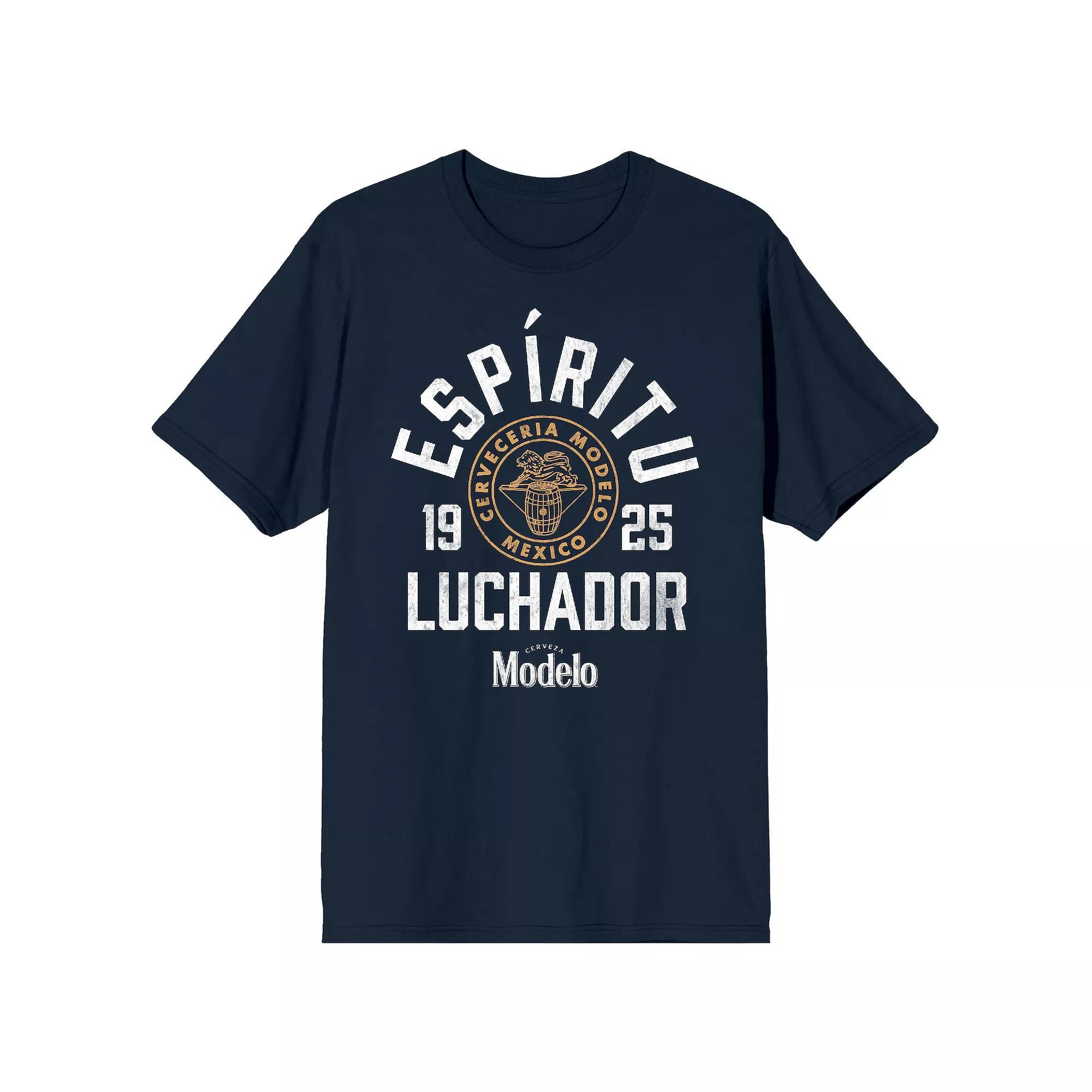 Men's Modelo Espiritu Luchador Short Sleeve Graphic T-Shirt, Size: Large, Blue Product Image