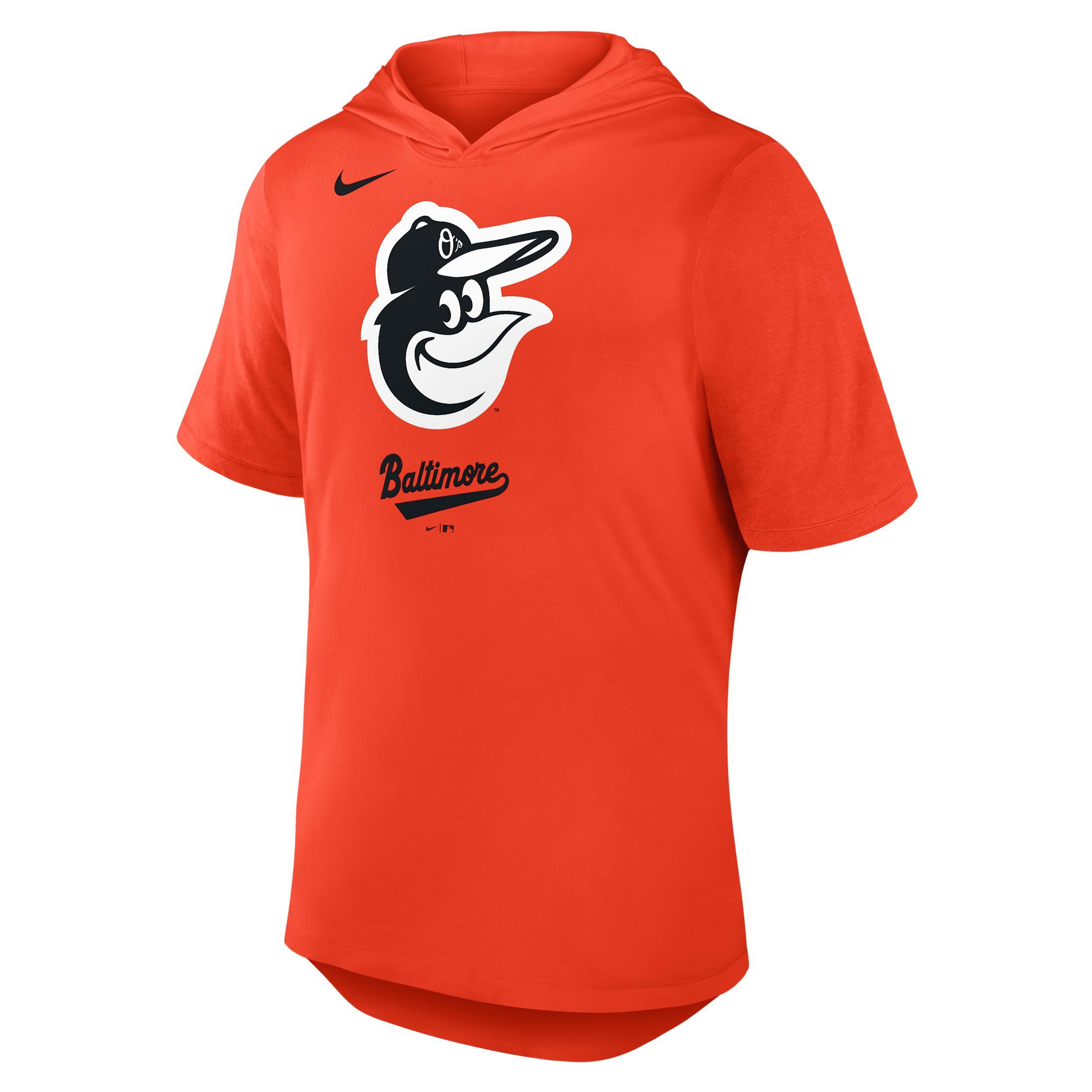 Baltimore Orioles Logo Nike Men's Dri-FIT MLB Hooded T-Shirt Product Image