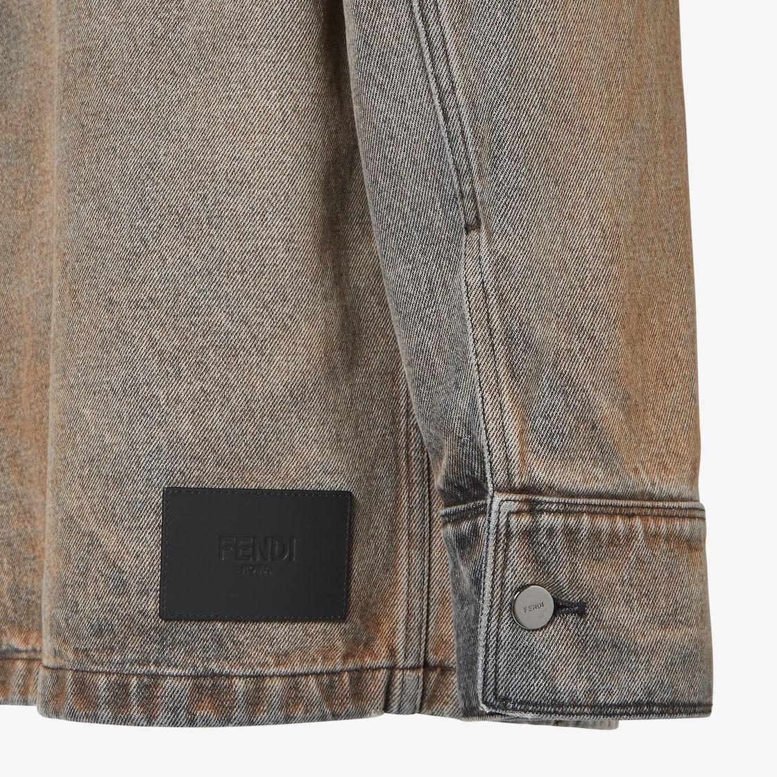 Shirt gray overdyed denim shirt Product Image