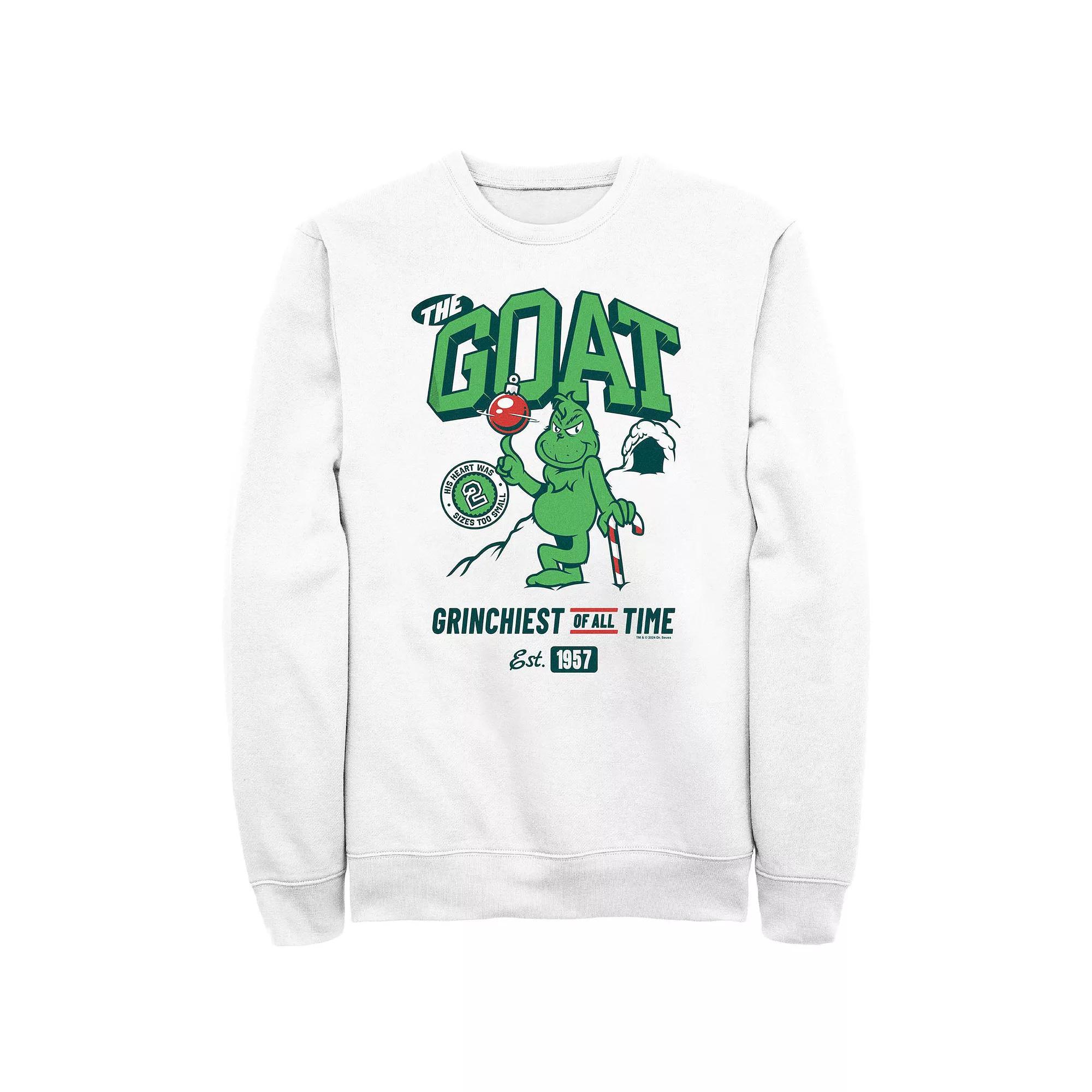 Big & Tall Dr. Seuss Grinch Grinchiest Of All Time Graphic Fleece, Men's, Size: Large, White Product Image