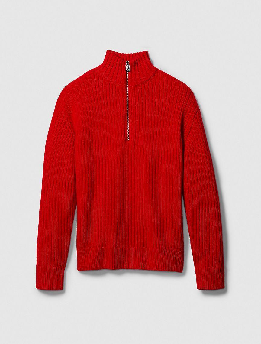 Ribbed 1/4 Zip Sweater Product Image