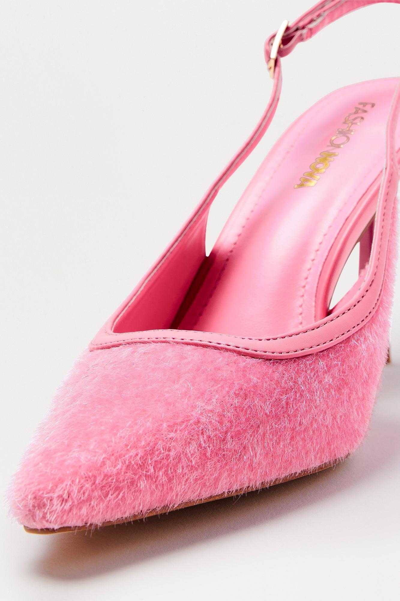 Mariposa Faux Fur Slingback Pumps - Pink Female Product Image