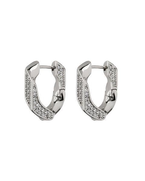 Pave Cuban Link Hoops | LUV AJ Product Image