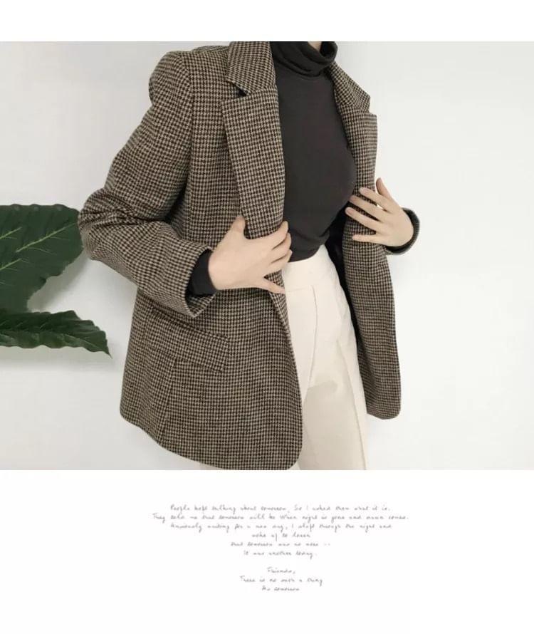 Houndstooth Single-Breasted Blazer Product Image