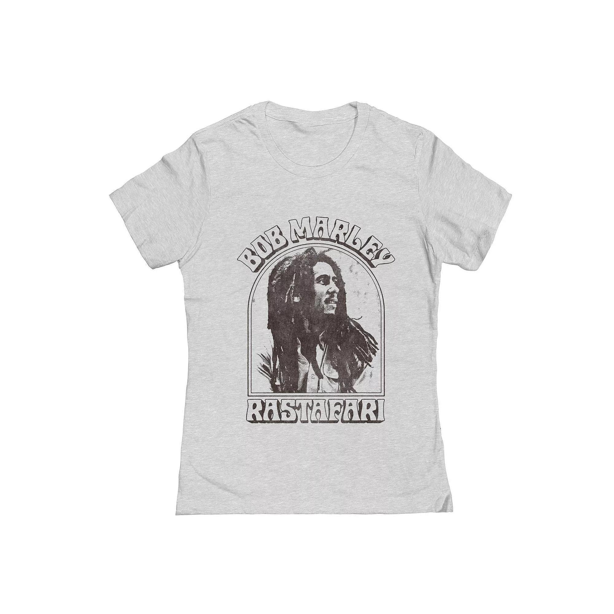 Junior's Bob Marley Rastafari Portrait Graphic Tee, Women's, Size: Medium, Grey Gray Product Image